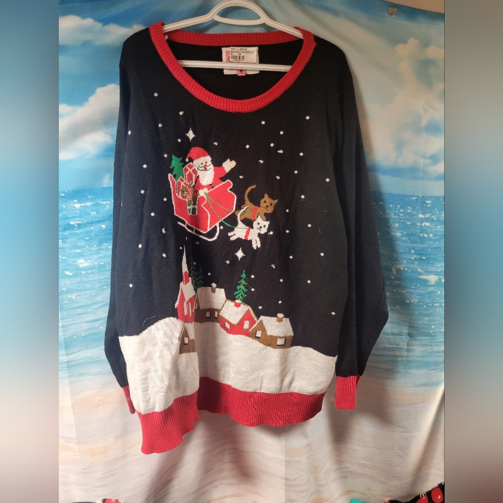 Tipsy Elves NWT Women's Meowy Christmas Light Up Sweater‎ Size XXL
